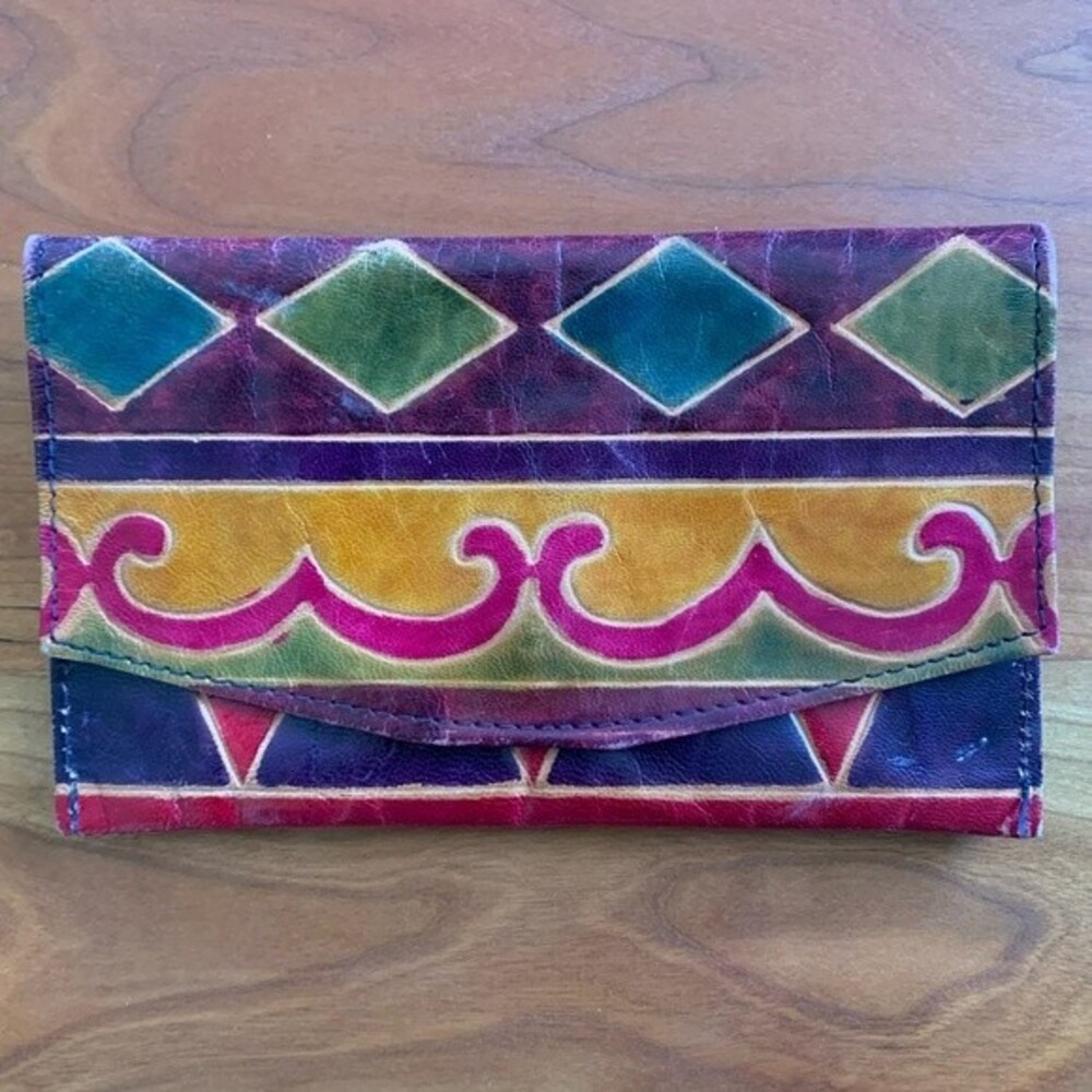 Vintage 80s Dyed Leather Wallet